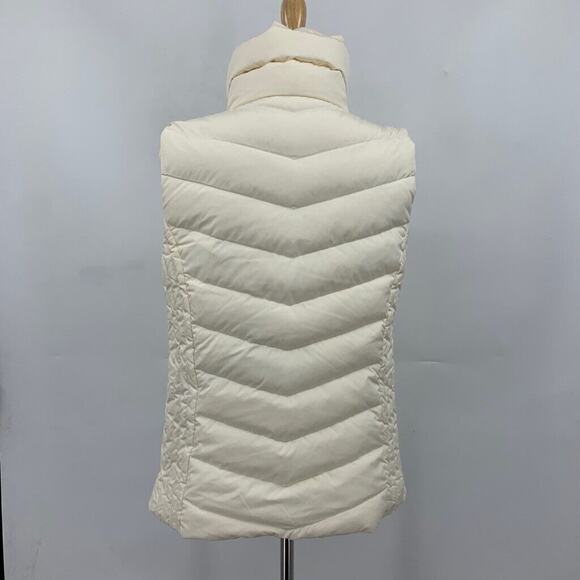 Talbots Vest Womens XS Extra Small Cream Down Filled Full Zip Turtleneck Jacket - Picture 7 of 14